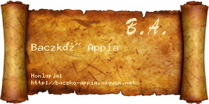 Baczkó Appia névjegykártya